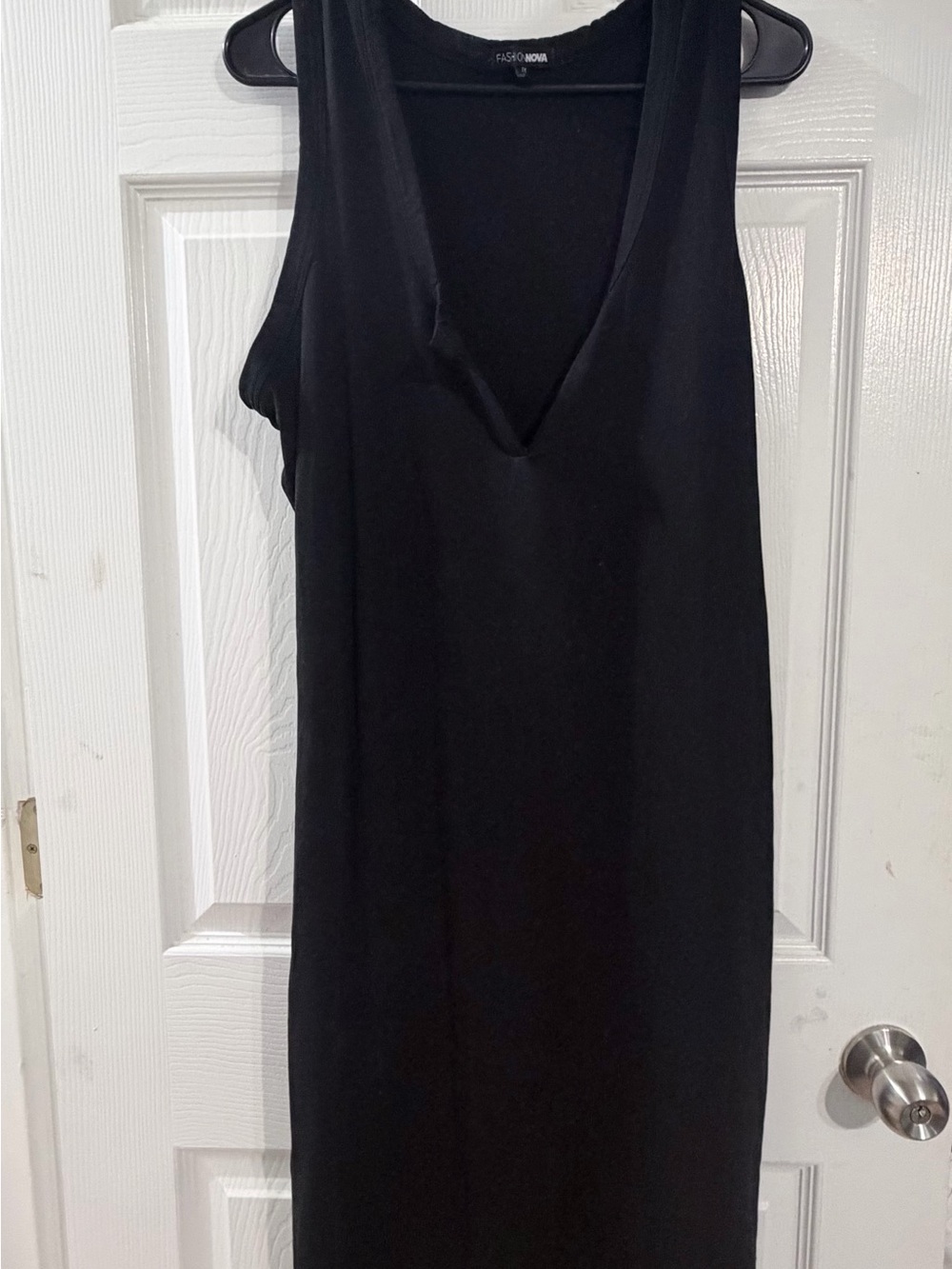 Fashion Nova Black Deep V-Neck Sleeveless Maxi Dress Plus Size 1X